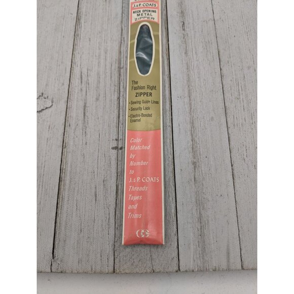 Vintage J&P Coats Neck Opening Metal Zipper 20" Forest Green 61-A - Picture 3 of 4